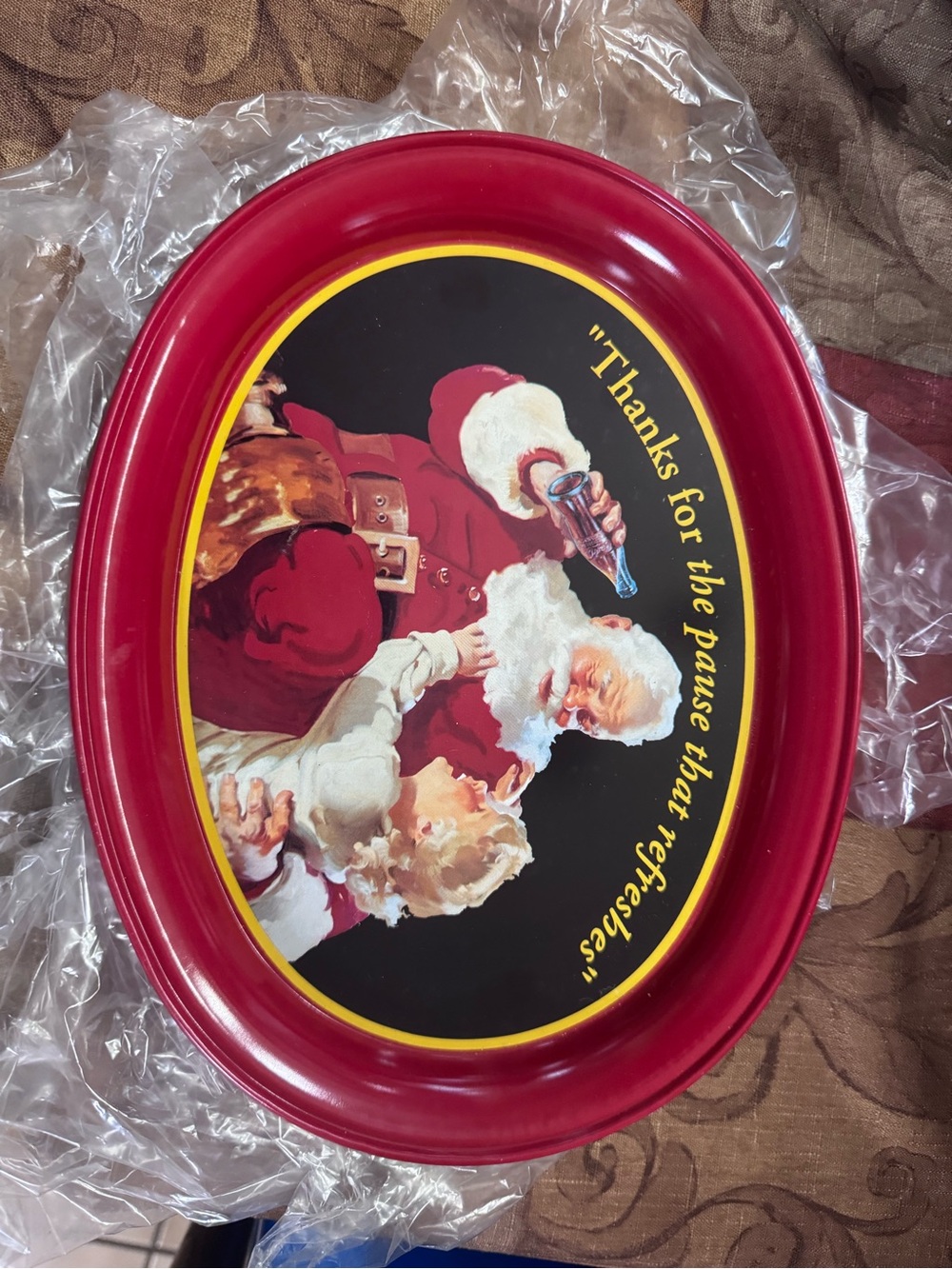 Coca Cola 1995 Santa Serving Tray